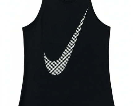 Nike Black Houndstooth Swoosh Dri-FIT Tank Top
