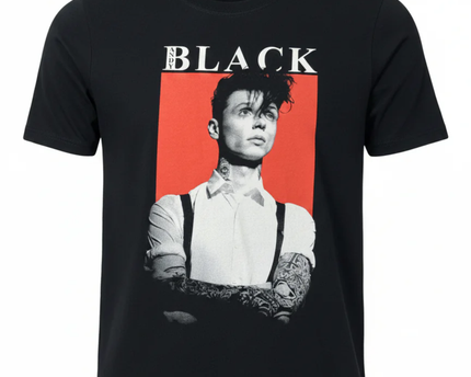 Gildan Black Andy Black Graphic Portrait T-Shirt