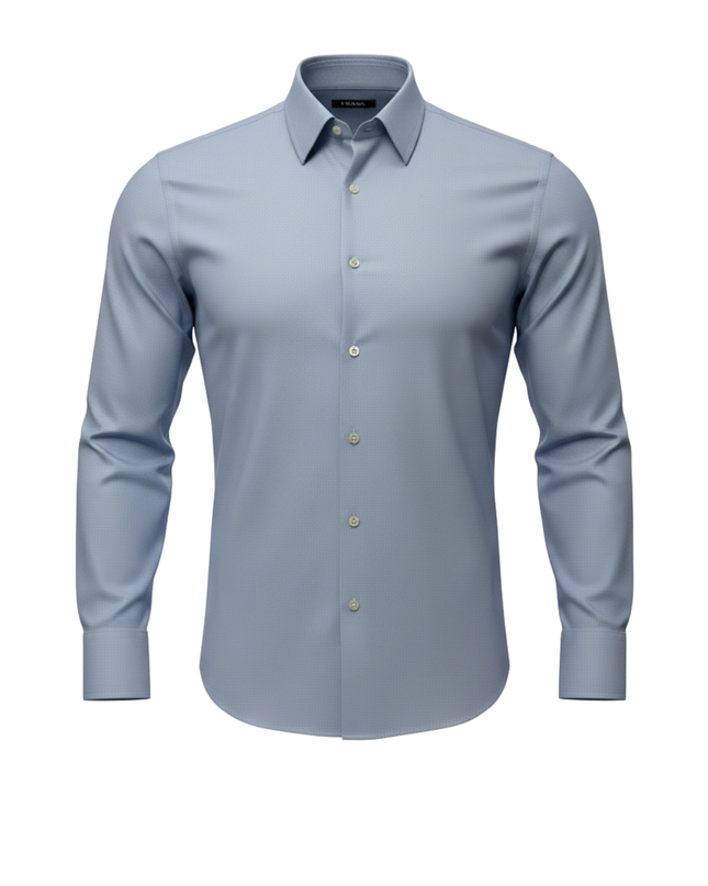 BOSS Light Blue Finest Italian Fabric Dress Shirt