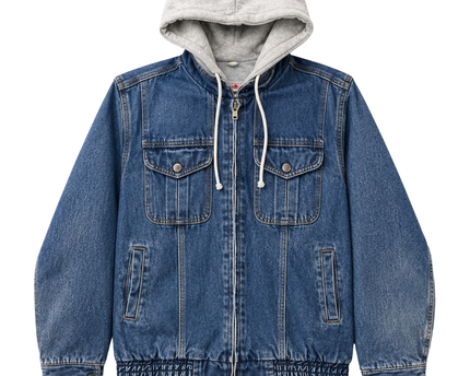 Credentials Blue Vintage Hooded Denim Jacket