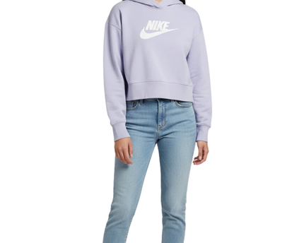 Nike Purple Cropped Fleece Hoodie