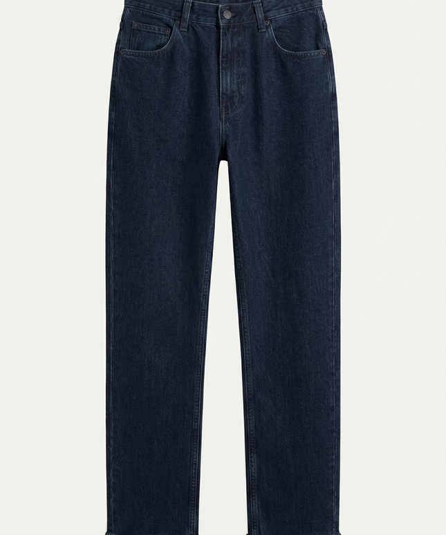 Buffalo Dark Blue Vintage-Style Patchwork Tapered Jeans