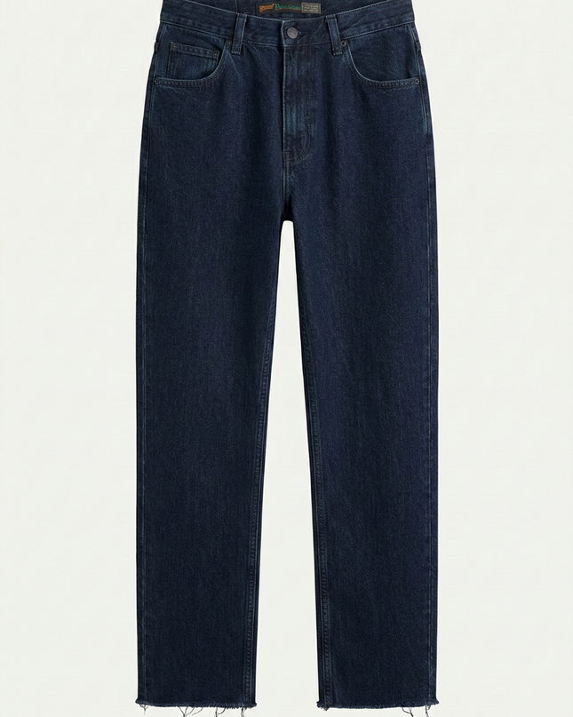 Buffalo Dark Blue Vintage-Style Patchwork Tapered Jeans