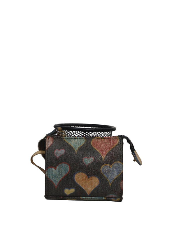 Dooney & Bourke Multi-colored Heart Print Zip Pouch Bag