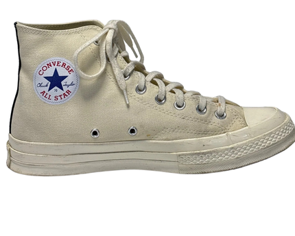 Converse x Comme des Garçons PLAY Cream Red Heart High Top Sneakers
