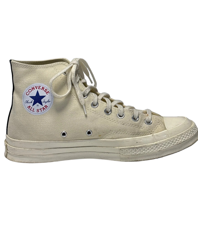 Converse x Comme des Garçons PLAY Cream Red Heart High Top Sneakers