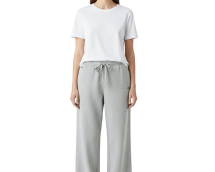Lacoste Grey Wide Leg Cotton-Blend Sweatpants