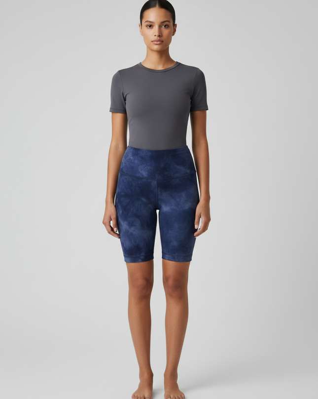 Lululemon Blue Tie-Dye High-Rise Biker Shorts
