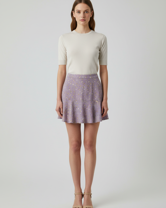 Hollister Purple Floral Ultra High-Rise Mini Skirt