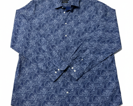 Westbury Blue Paisley Pattern Regular Fit Long Sleeve Shirt