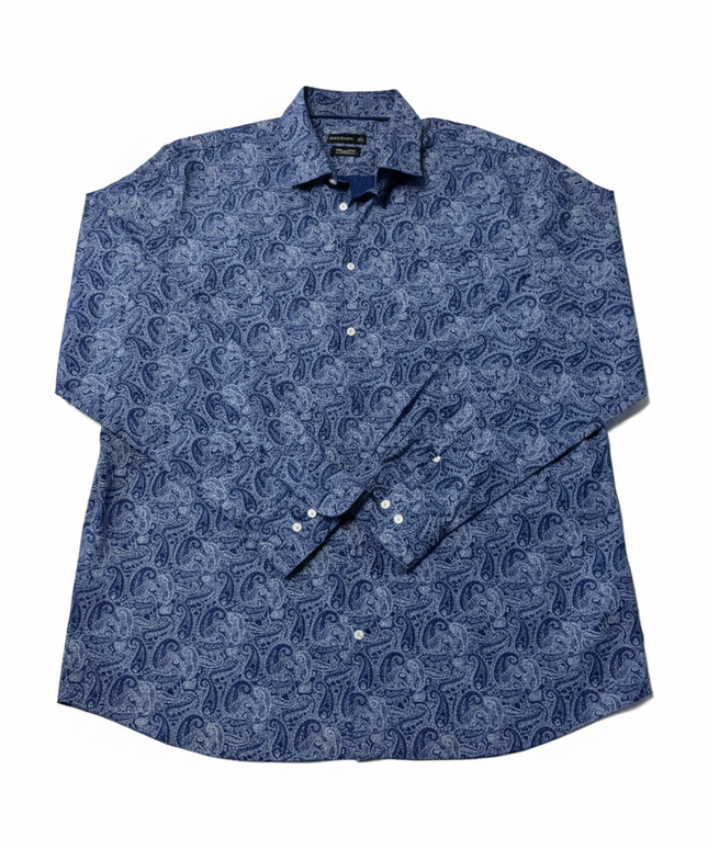 Westbury Blue Paisley Pattern Regular Fit Long Sleeve Shirt