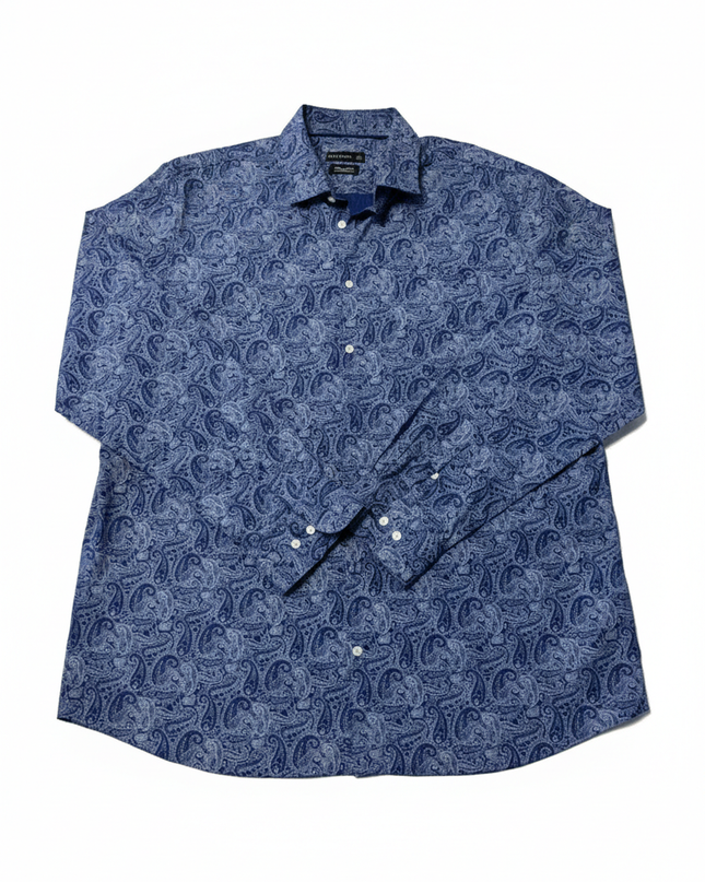 Westbury Blue Paisley Pattern Regular Fit Long Sleeve Shirt