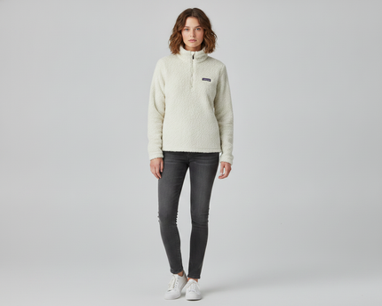 Patagonia Cream High-Pile Fleece Quarter-Zip Sweatshirt