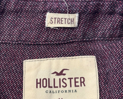 Hollister Burgundy Stretch Button-Down Long Sleeve Shirt