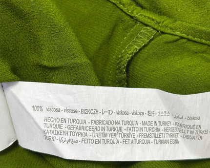 Zara Lime Green Viscose Button-Down Shirt