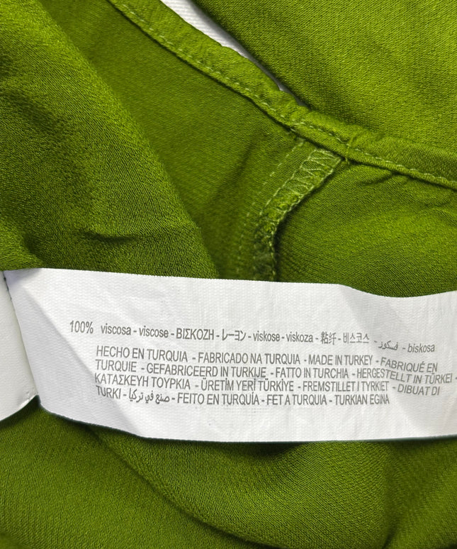 Zara Lime Green Viscose Button-Down Shirt