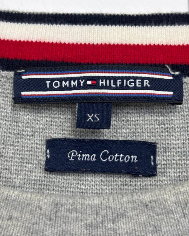 Tommy Hilfiger Grey Panther Patch Pima Cotton Crewneck Sweater