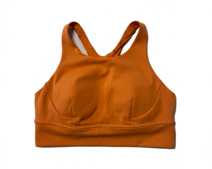 Lululemon Orange High-Neck Racerback Sports Bra