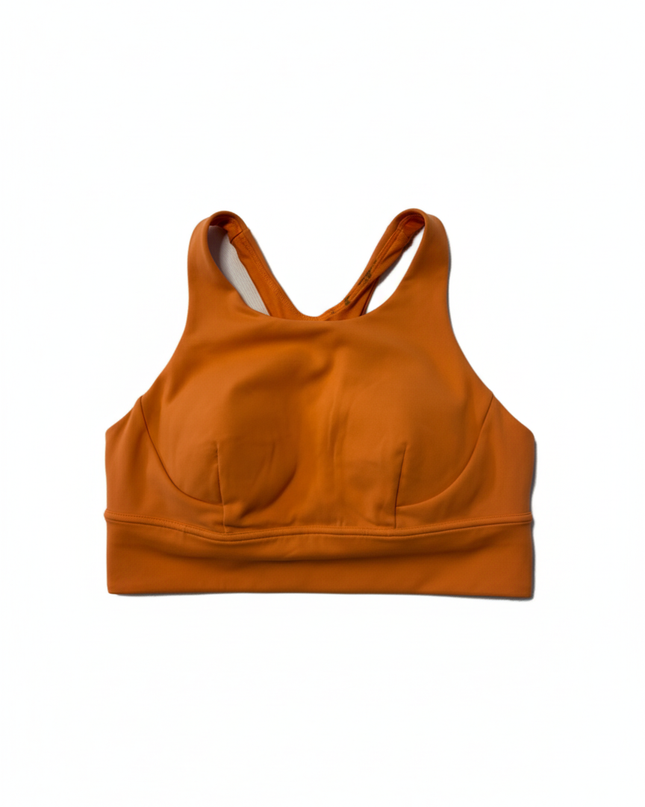Lululemon Orange High-Neck Racerback Sports Bra