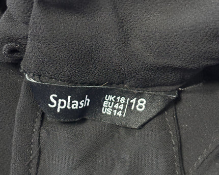 Splash Black Tiered Pleated Hem Halter Dress