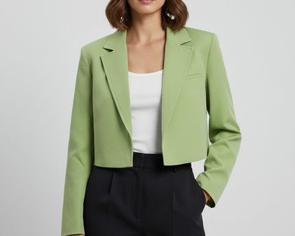 Zara Bright Green Cropped Blazer
