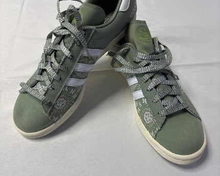Adidas Olive Green Three Stripes Graphic Campus Sneakers