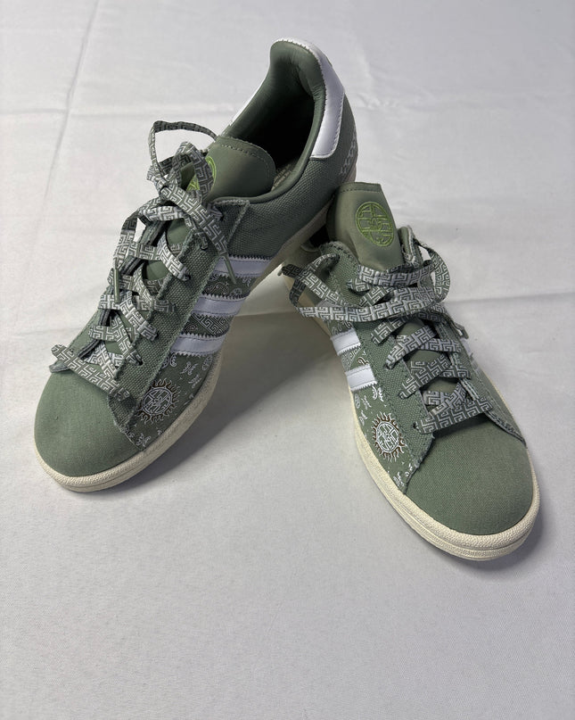 Adidas Olive Green Three Stripes Graphic Campus Sneakers