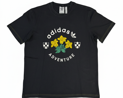 Adidas Black Adventure Floral Graphic Tee