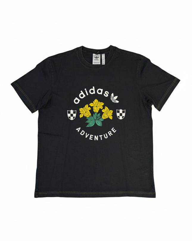 Adidas Black Adventure Floral Graphic Tee