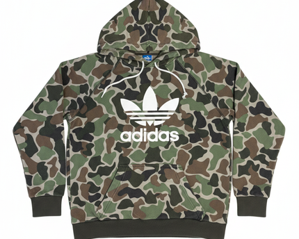 Adidas Unisex Duck Camo Trefoil Print Hoodie