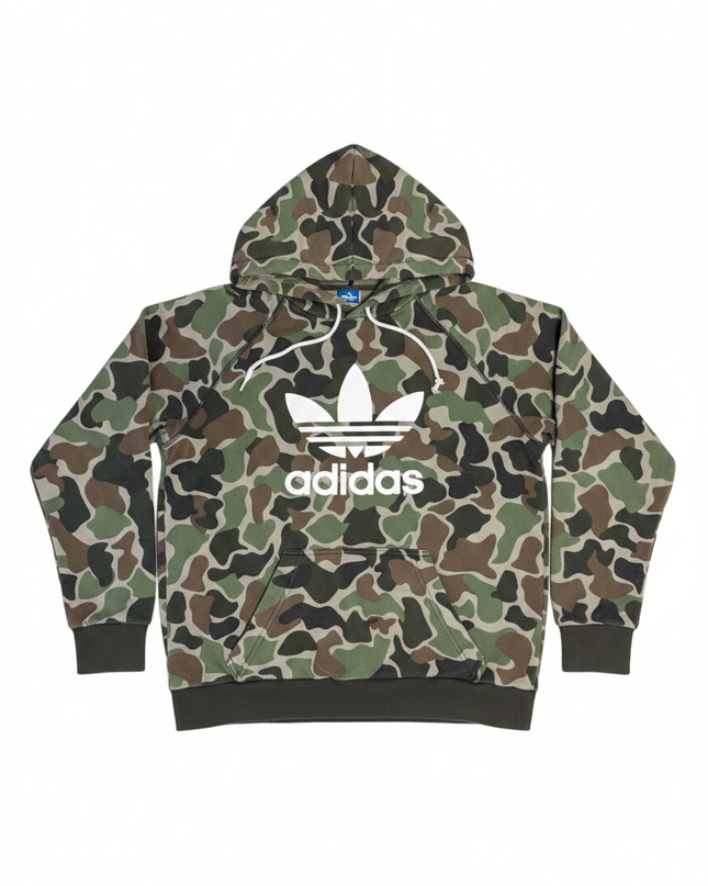 Adidas Unisex Duck Camo Trefoil Print Hoodie