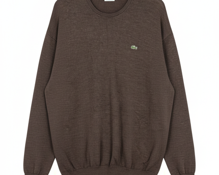 Lacoste Brown Crewneck Knit Sweater