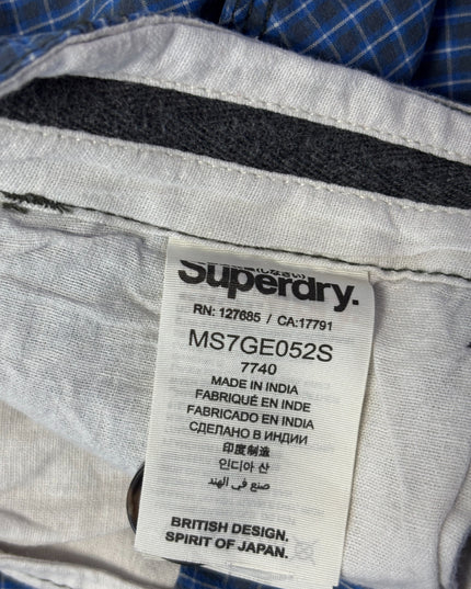 Superdry Blue Checkered Grid Pattern Shorts