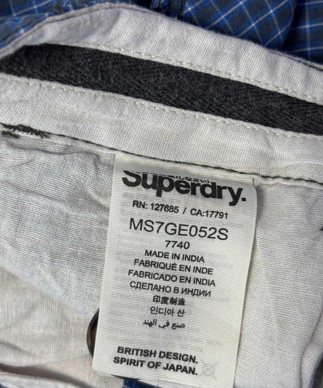 Superdry Blue Checkered Grid Pattern Shorts
