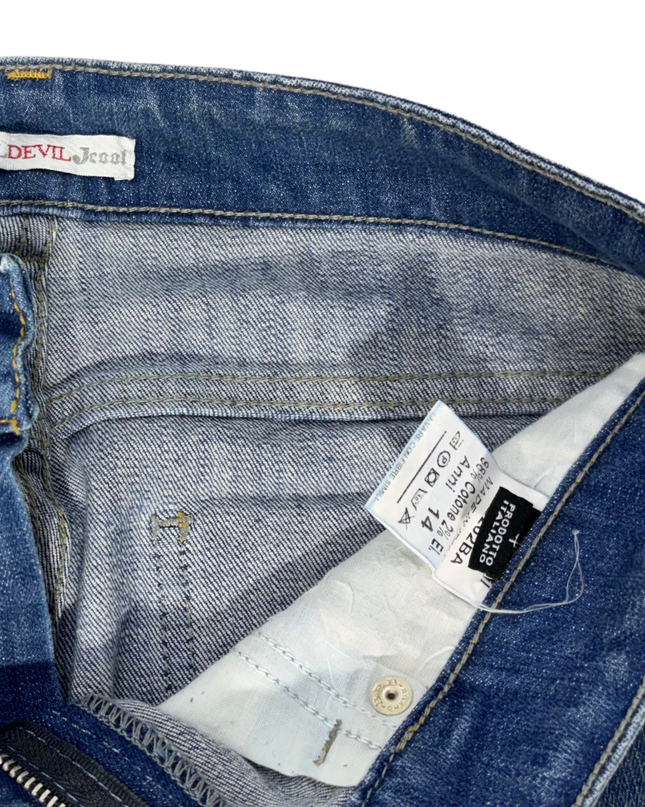 Angel Devil Straight Fit Blue Jeans – Faded Wash – Mid Rise - M | Waist: 28