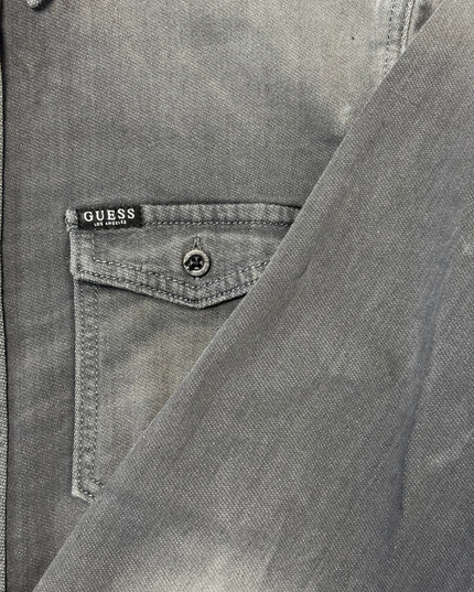 Guess Los Angeles Slim Fit Grey Washed Denim Shirt - S