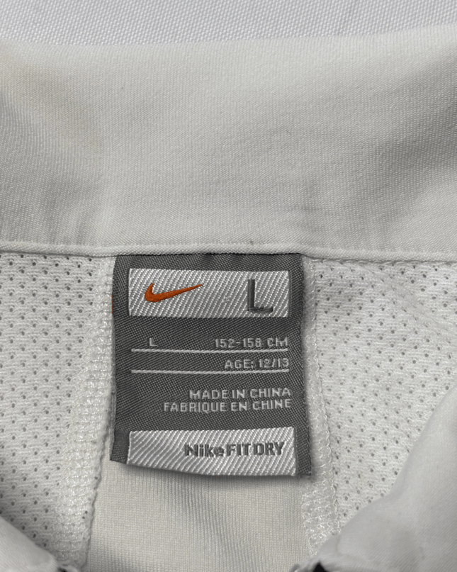Vintage Nike FIT DRY Quarter-Zip White/Navy Sports Polo