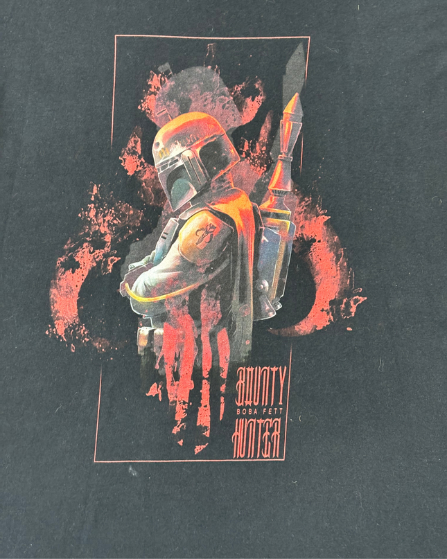 Star Wars Boba Fett Bounty Hunter Black Graphic T-Shirt - L