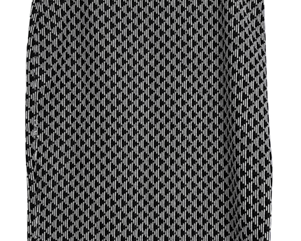Papaya Black and White Geometric Jacquard Midi Skirt