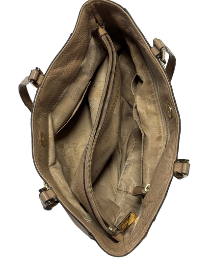 Michael Kors Taupe Leather Gold Chain Detail & Triple Compartment Tote Bag