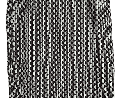 Papaya Black and White Geometric Jacquard Midi Skirt