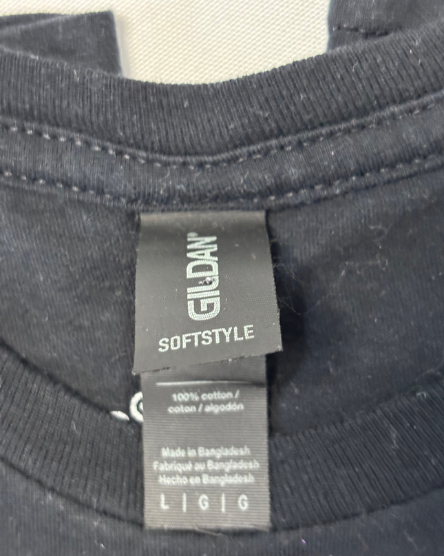 Gildan Rotten Pink & Purple Anime Demon Girl Graphic Black T-Shirt - L