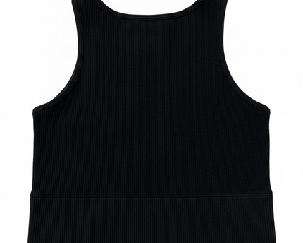 Gilly Hicks Black Ribbed Seamless High-Neck Sports Top