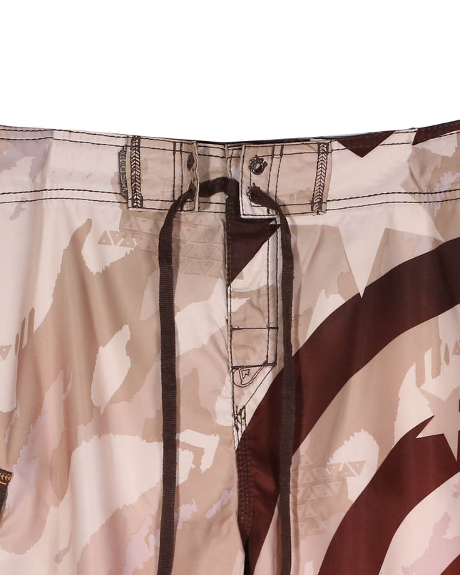 Quiksilver Camo-Star Beige & Brown Graphic Boardshorts