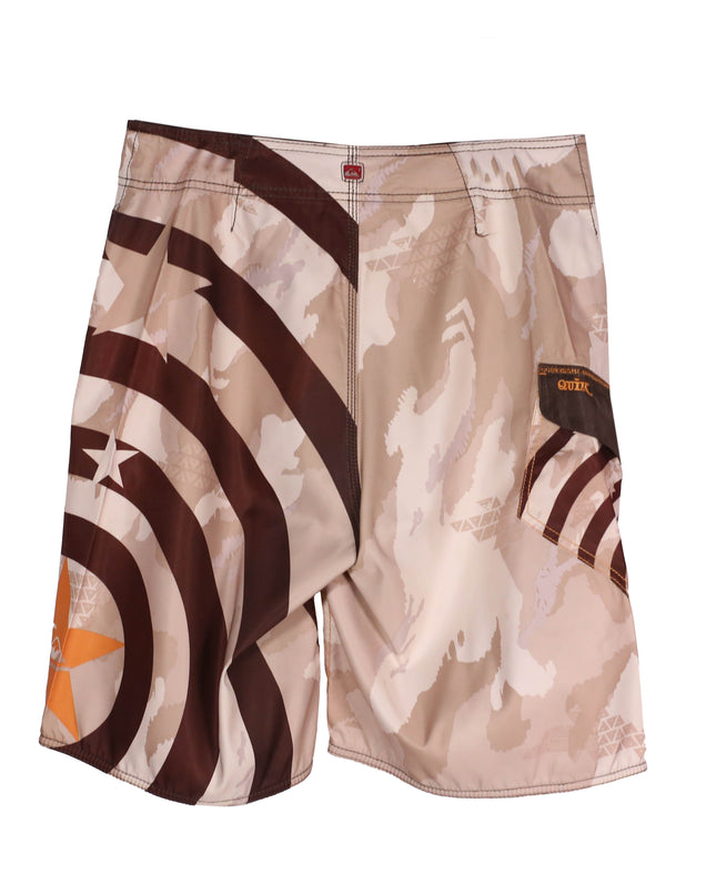 Quiksilver Camo-Star Beige & Brown Graphic Boardshorts