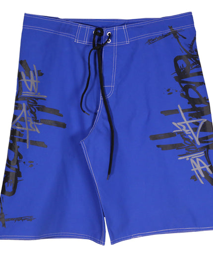 Factory Straight Royal Blue Graffiti Board Shorts