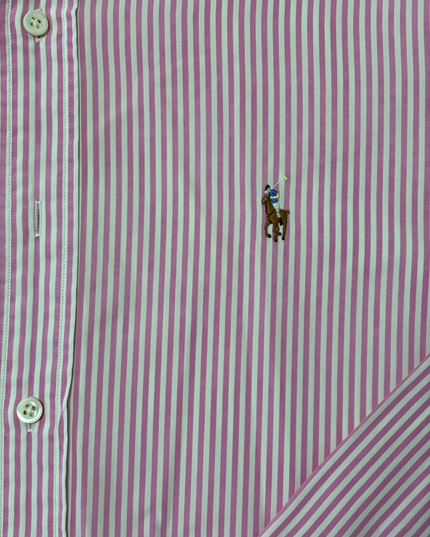 Ralph Lauren Classic Fit Pink & White Striped Oxford Shirt