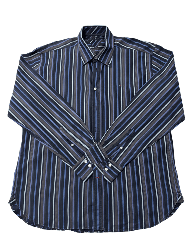 Tommy Hilfiger Multicolor Striped Navy Blue Shirt