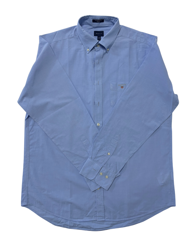 Gant Broadcloth Regular Fit Light Blue Long-Sleeve Shirt - XL