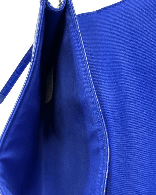 Ted Baker London Electric Blue Croc-Embossed Clutch Bag